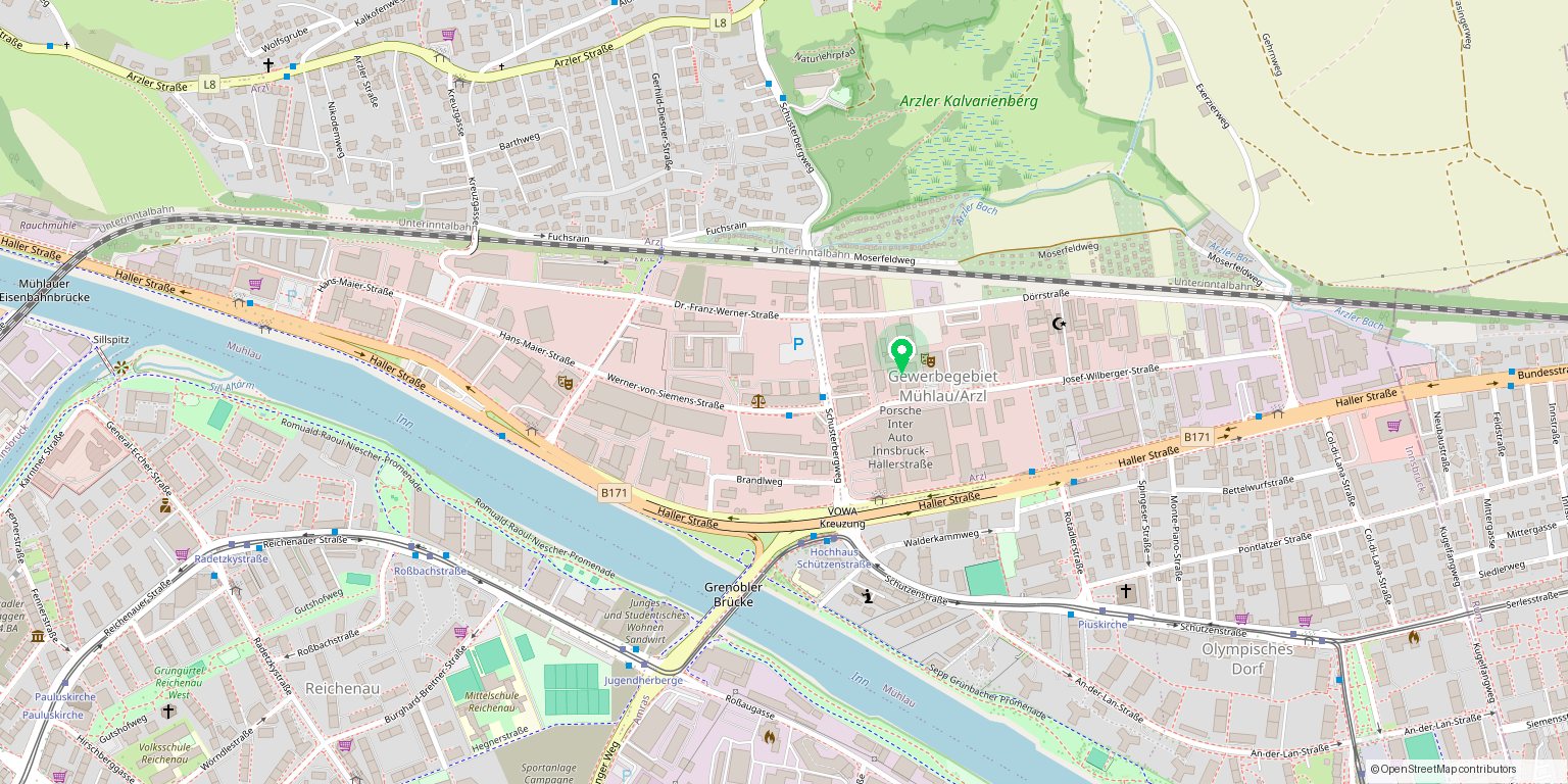 Karte: Gummitechnik Mihet KG, Dörrstraße 81, 6020 Innsbruck